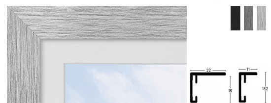 Nielsen Star Aluminium-Bilderrahmen 13 x 18 cm Struktur Silber Matt |  Bilderrahmenwerk